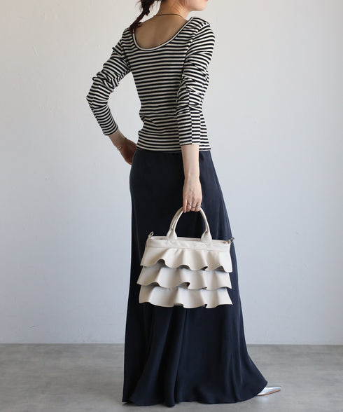 【雑誌掲載・ショップチャンネルOA商品】2WAYフリルハンドバッグ 12-1162